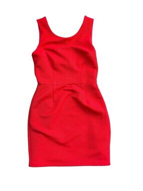 PinkyOtto Red Ribbed Stretch Exposed Petticoat Mini Dress
